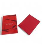  インプレア IMPREA オリジナルミラー 鏡 卓上ミラー 手鏡 レッド系 折りたたみ マグネット式 ロゴ エンボス加工