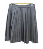 ニコルクラブ NICOLE CLUB プリーツスカート ひざ丈 グレー系 無地 ベルト通しあり