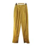 GOLF ゴルフウェア ロング丈 コーデュロイ テーパードパンツ M 黄系 マスタード 無地 ジップフライ タック 日本製 タグ付