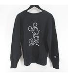 チャンピオン CHAMPION ディズニー Disney ミッキーマウス 長袖 トレーナー スウェット M 黒系 ブラック プリント