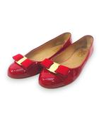 サルヴァトーレフェラガモ Salvatore Ferragamo ヴァラ パンプス フラット 8D レッド 赤 エナメル イタリア製