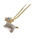 スワロフスキー SWAROVSKI スコティッシュテリア クリスタル ラインストーン ネックレス トップ ゴールド調