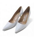 マノロブラニク MANOLO BLAHNIK パンプス ピンヒール 36 ホワイト 白系 レザー イタリア製 BB 70