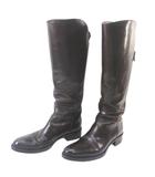 サルトル SARTORE ロングブーツ ジョッキーブーツ ベルトデザイン バックファスナー 38 ブラウン 茶系 レザー イタリア製