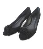 アンテプリマ ANTEPRIMA パンプス ビーズリボン レース ラメ 23.5㎝ ブラック 黒系  日本製