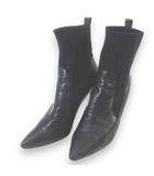 セブントゥエルブサーティ VII XII XXX ショートブーツ ソックスブーツ レザーコンビ ブラック 黒系 23.5㎝ 日本製