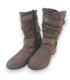  Lirioblanco リリオブランコ ミドルブーツ ベルトデザイン S ブラウン 茶系 スエード 調