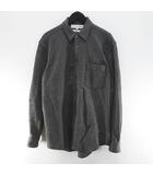 コムデギャルソンシャツ COMME des GARCONS SHIRT D-TK9210 長袖 シャツ S 灰系 チャコールグレー ミックス ボタン 切替 胸ポケット フランス製 毛 ウール
