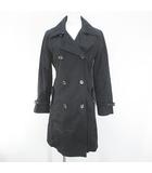 マックスマーラ ウィークエンドライン MAX MARA WEEKEND LINE トレンチコート ロング丈 38 黒系 ブラック ベルト ポケット 裏地 無地