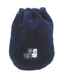 ブラック&ホワイト BLACK&WHITE 巾着 バッグ アップリケ  紺系 ネイビー ファー