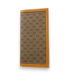 グッチ GUCCI オールドグッチ 長財布 カードケース 札入れ GGマイクロ ブラウン 茶系 キャンバス レザー イタリア製