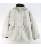  ダンロップ DUNLOP スポーツウェア 中綿 ジャケット L ベージュ ジップアップ フード ロゴ フリース裏地 タグ付