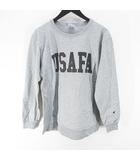 チャンピオン CHAMPION BEAMS 長袖 トレーナー スウェット 薄手 S 灰系 グレー ロゴ 刺繍 ワッペン 文字 プリント