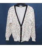 セリーヌ CELINE 水玉 ドット 長袖 カーディガン ニット 40 白系 ホワイト イタリア製 ヴィンテージ