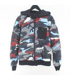 モンクレール MONCLER B23918407200 80471 リバーシブル ガムブルー GAMM BLUE MAGLIA CARDIGAN 迷彩柄 カモフラ ダウンジャケット M 紺系 ネイビー ジップアップ 裏地 並行