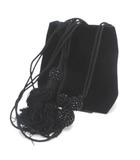 ジョルジオアルマーニ GIORGIO ARMANI ショルダーバックパックポシェット クロスボディ 斜めがけ タッセル ビーズ ブラック 黒系 ベロア