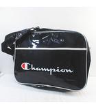 チャンピオン CHAMPION ショルダーバッグ ロゴ パイピング ブラック 黒系 エナメル調