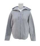 セオリーリュクス theory luxe ジャケット パーカー 38 水色 ライトブルー 日本製 ジップアップ 毛 ウール 裏地 無地