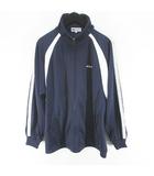 カッパ kappa トラックジャケット ジャージ M 紺系 ネイビー ライン ロゴ 文字 プリント ジップアップ