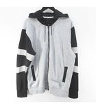 ハイドロゲン HYDROGEN 長袖 パーカー ジャケット XXL 灰系 グレー ジップアップ ロゴ 文字 ポケット ライン