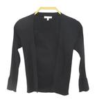 ポールカ PAULE KA 長袖 カーディガン ニット 前開き M 黒系 ブラック イタリア製 リブ 毛 ウール 無地