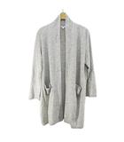 ピエールカルダン Pierre Cardin 長袖 ロングカーディガン ニット 40 灰系 グレー 日本製 ポケット 毛 ウール 無地