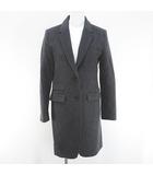 エストネーション ESTNATION チェスターコート 38 灰系 グレー 日本製 ポケット 毛 ウール 裏地 無地