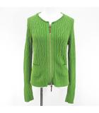 チヴィディーニ CIVIDINI 長袖 カーディガン ニット 38 緑系 グリーン イタリア製 ジップアップ 総柄