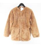 ユニクロ UNIQLO 防風フリースカーディガン ノーカラージャケット 160 ピンク系 スナップボタン タグ付