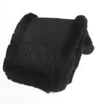 アンテプリマ ANTEPRIMA カシミヤ ウール マフラー ストール ラビットファー 黒系 ブラック 花 モチーフ ラインストーン ファッション小物