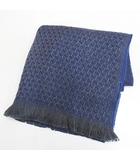 ランバン LANVIN COLLECTION ウール マフラー ストール F 灰系 グレー 総柄 フリンジ イタリア製 ファッション小物 タグ付