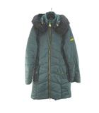 バブアー Barbour LQU1204GN71 パデットコート ロング丈 16 緑系 グリーン ジップアップ ロゴ 文字 ワッペン ポケット 裏地 中綿