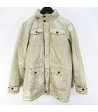 ハンティングワールド HUNTING WORLD 12bc55 中綿 ジャケット S ベージュ ジップアップ フード内蔵 ワッペン 裏地