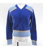 ユニクロ UNIQLO マルニ MARNI コラボ 長袖 ポップコーン ニット セーター M 青系 ブルー Vネック リブ