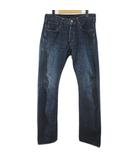 シュガーケーン SUGAR CANE 2009 ロング丈 デニムパンツ ジーンズ W31/L34 青系 ブルー ボタンフライ 加工