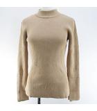 スライ SLY 長袖 リブ ニット セーター FREE 茶系 ライトブラウン 無地 スリット 伸縮性