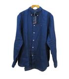 トミーヒルフィガー TOMMY HILFIGER 長袖 シャツ XL 紺系 ネイビー 無地 ボタンダウン フロントボタン ラウンドヘム