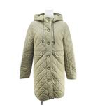 マッキントッシュフィロソフィー MACKINTOSH PHILOSOPHY キルティングコート フーディー パーカー ミドル丈 38 ベージュ系 ボタン ポケット 裏地ボア H5A11-676-40