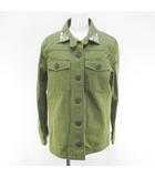 ヘザー Heather ミリタリージャケット F 緑系 グリーン ラインストーン ボアライナー 裏地 無地