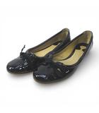 クロエ CHLOE バレエシューズ リボン ブラック 黒系 エナメル