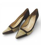 ルイヴィトン LOUIS VUITTON パンプス バイカラー 37.5 ブラウン 茶系 ベージュ スエード  イタリア製