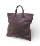 ロエベ LOEWE トートバッグ ハンドバッグ 無地 アナグラム ボルドー レザー