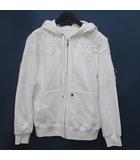 ミラショーン mila schon 長袖 パーカー ジャケット 40 白系 ホワイト ジップアップ レース リブ 日本製