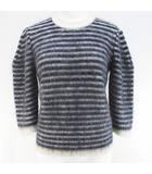 ジョルジオアルマーニ GIORGIO ARMANI 6YAM11 AM18Z ボーダー柄 七分袖 ニット セーター 40 紺系 ネイビー クルーネック リブ イタリア製