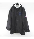 チャンピオン CHAMPION ジャケット XL 黒系 ブラック ロゴ 文字 プリント スナップボタン 裏地ボア