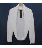 ジョルジオアルマーニ GIORGIO ARMANI PAE05M PA41M 長袖 ニット カーディガン 44 白系 ホワイト 無地 ショールカラー リブ 黒タグ イタリア製