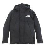 ザノースフェイス THE NORTH FACE ND92237 マウンテン ダウン ジャケット 切替 XS 黒系 ブラック ジップアップ ドットボタン ロゴ 刺繍 裏地