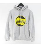 ガニー GANNI 長袖 パーカー プルオーバー S 灰系 グレー プリント 裏起毛