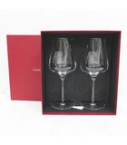 カルティエ Cartier クリスタル  豹絵 ペア 大型 ワイングラス 2客