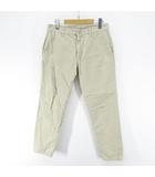 サンローラン パリ SAINT LAURENT PARIS ロング丈 テーパードパンツ チノパンツ ジップフライ ベージュ系 ダメージ加工 無地